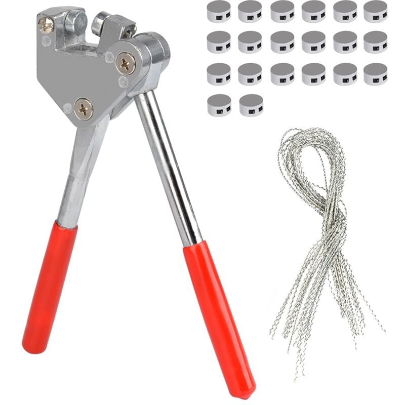 foto del prodotto zvd set di pinze sigillanti manico in plastica rossa da 10 mm 1 pinza sigillante per cavi 20 cavi 20 fili sigillanti 