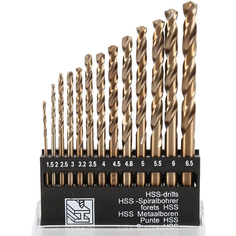 foto del prodotto zvd set di punte per trapano per legno m35 set di punte per trapano in acciaio hss da 1,5 6,5 mm 13 pezzi 