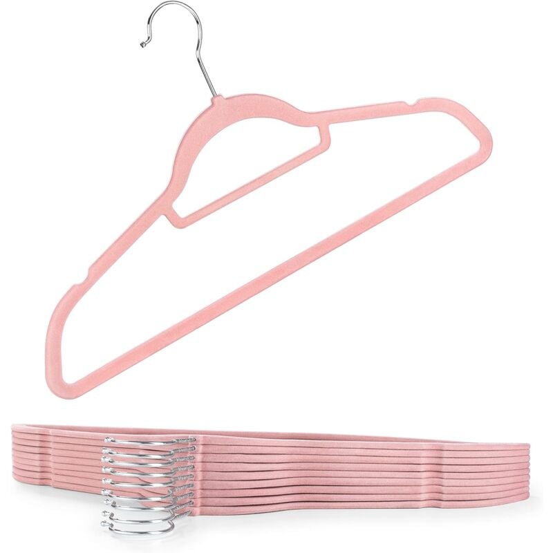 foto del prodotto zvd set of 10 non slip coat hangers, velvet look premium space saving hangers.