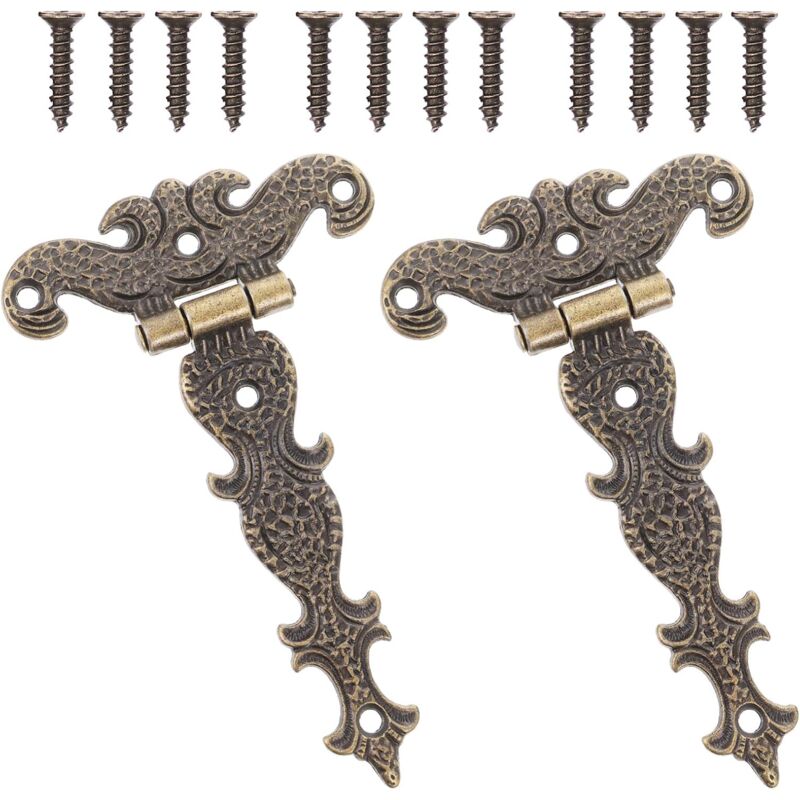 foto del prodotto zvd set of 2 decorative hinges zinc alloy shaped cupboard door hinges