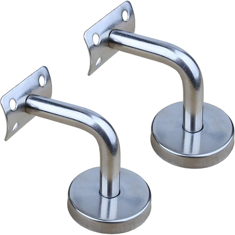 foto del prodotto zvd set of 2 polished stainless steel handrail brackets for wall mounting, bracket