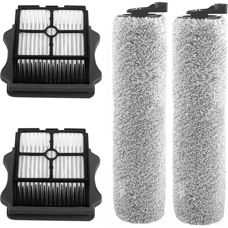 foto del prodotto zvd set of 4 accessories compatible with tineco ifloor3 and floor one s3 vacuum cleaners, 2 hepa filters and 2 brush rollers.