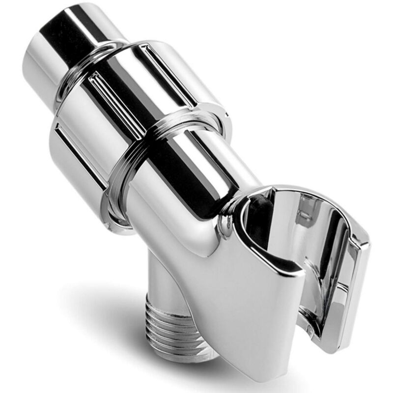 foto del prodotto zvd shower arm bracket chrome finish, universal head bracket, replacement parts, adjustable bracket for handheld shower heads with wall hook and