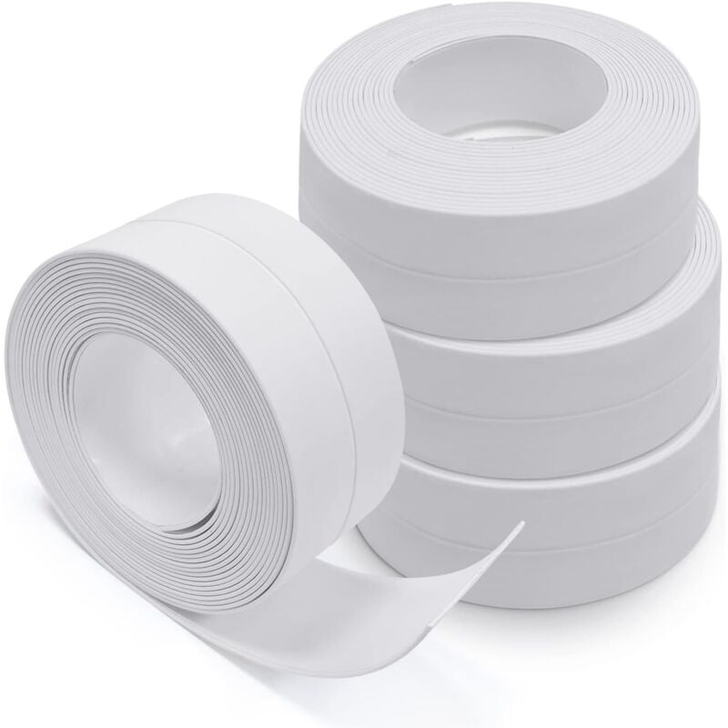 foto del prodotto zvd sigillante per pareti e facciate, fondo porta adesivo, 4 rotoli di striscia sigillante, pvc autoadesivo, wc, vasca da bagno, angolo parete,