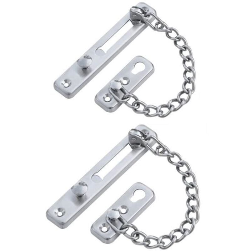 foto del prodotto zvd silver chain sliding security bolt, security door locks, set of 2 security door locks for home