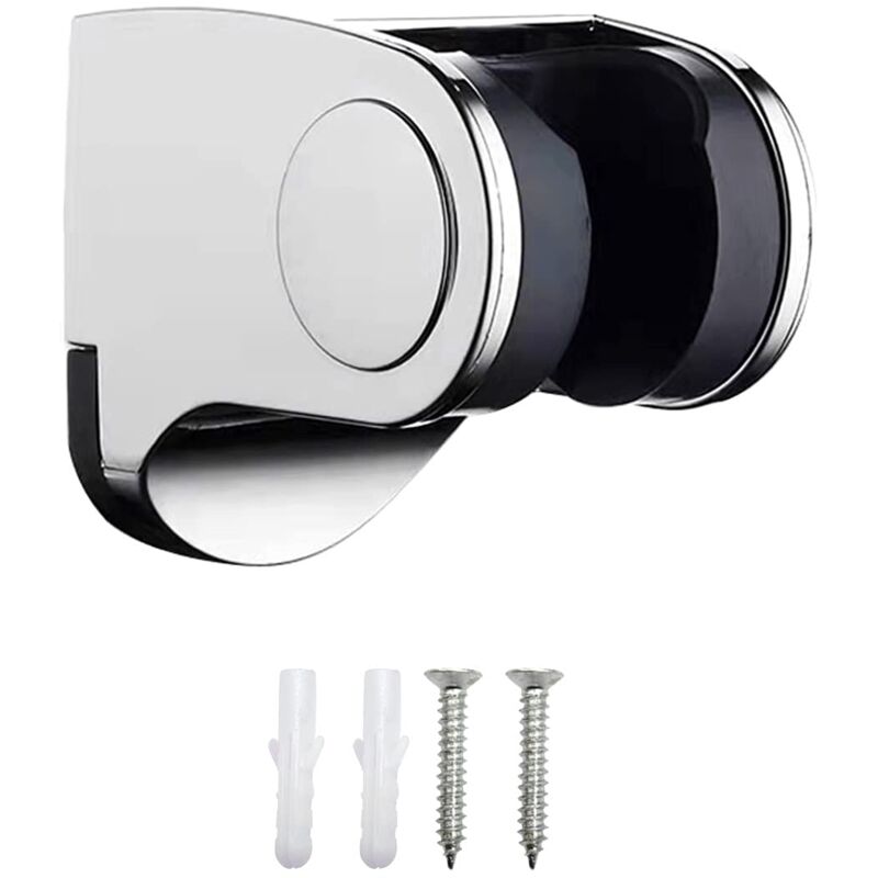 foto del prodotto zvd silver shower head holders adjustable shower wall mounted shower holder, used to fix shower head in bathroom adjustable height, chrome surface