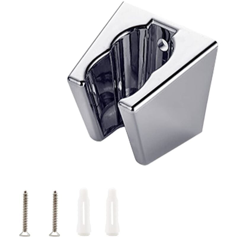 foto del prodotto zvd silver shower holder, shower head holders, wall mount shower holder with screws, two card slots, compatible with most shower nozzles