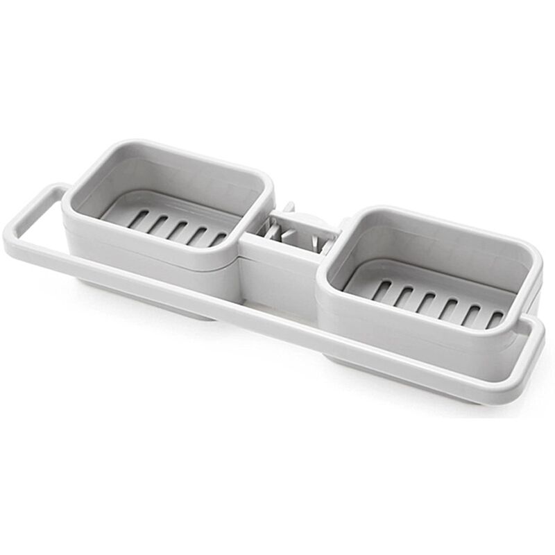 foto del prodotto zvd sink organizer, kitchen sink sponge holder basket kitchen sponge holder wall mounted sink organizer sink storage with towel rack adjustable