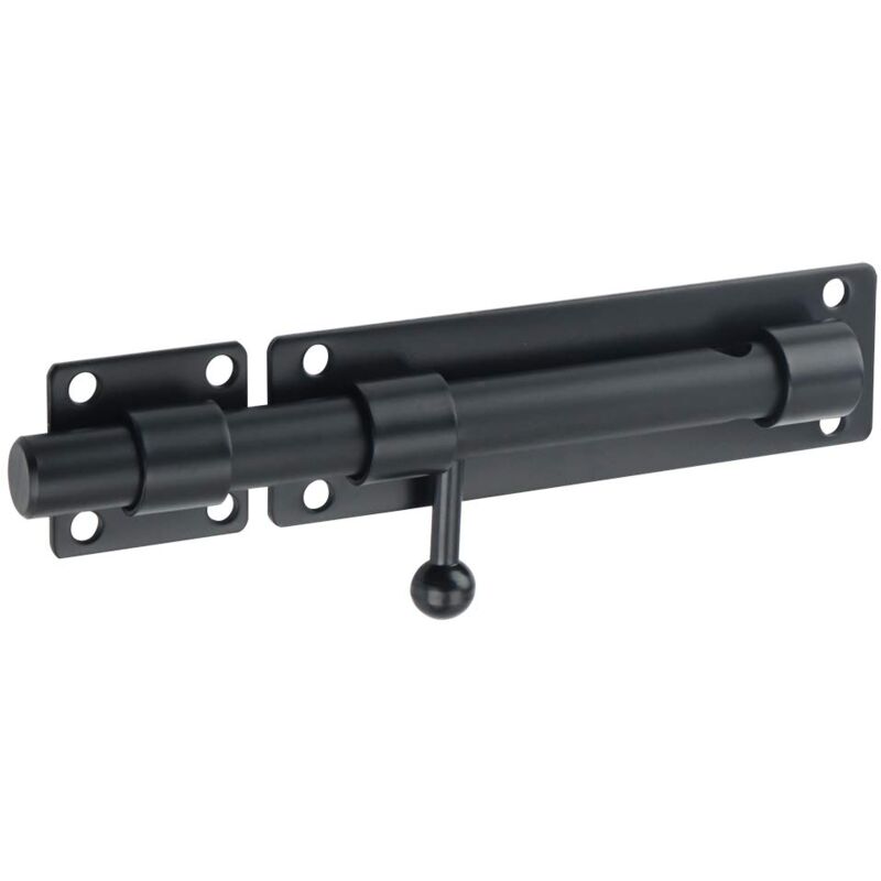 foto del prodotto zvd sliding bolt door latch barrel door lock exterior door lock with padlock hole, matte black stainless steel, ems9000 b padlock not included 