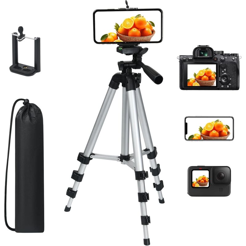 foto del prodotto zvd smartphone tripod, portable tripod camera tripod with phone adapter and tripod bag for outdoor photography, traveling or video making, etc.