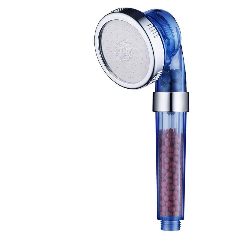 foto del prodotto zvd soffione doccia ad alta pressione con ugello di regolazione a tre velocit e sistema di filtraggio agli ioni blu set doccetta manuale