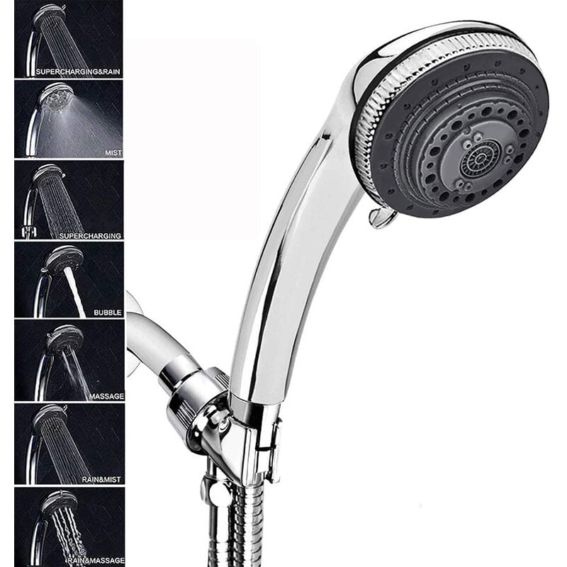 foto del prodotto zvd soffione doccia con tubo flessibile da 150 cm 7 modalit , alta pressione, facile installazione
