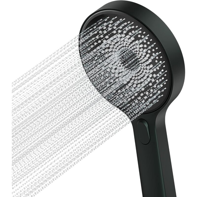 foto del prodotto zvd soffione doccia portatile grande da 130 mm soffione doccia staccabile con 3 modalit di spruzzo nero 