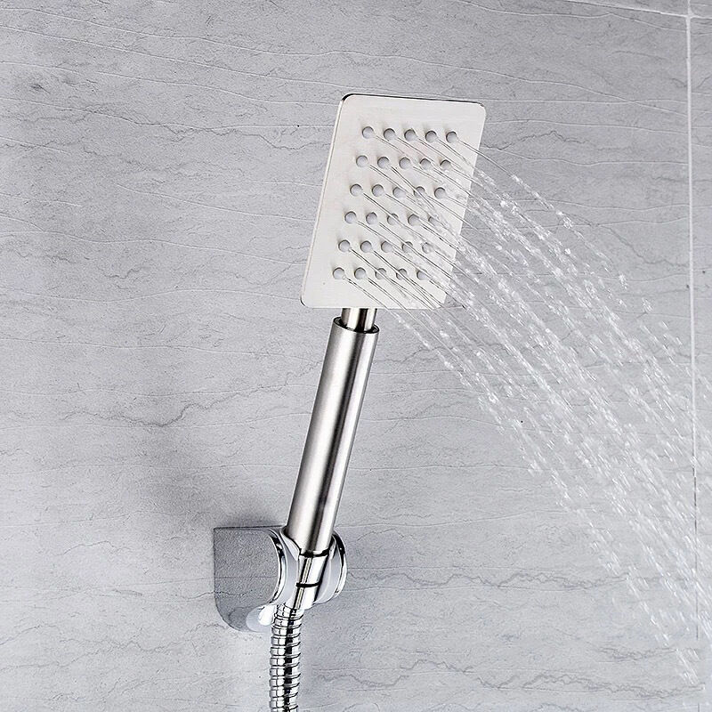 foto del prodotto zvd soffione doccia portatile in acciaio inossidabile sus304 finitura nichel satinato spazzolato