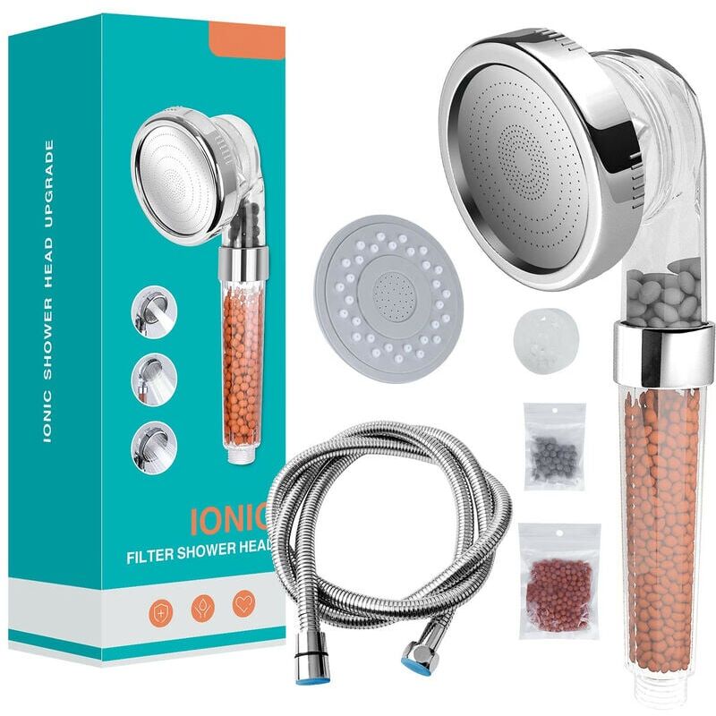 foto del prodotto zvd soffione doccia soffione doccia, magichome soffione doccia anticalcare con tubo flessibile sistema di filtro ionico per risparmio idrico ad