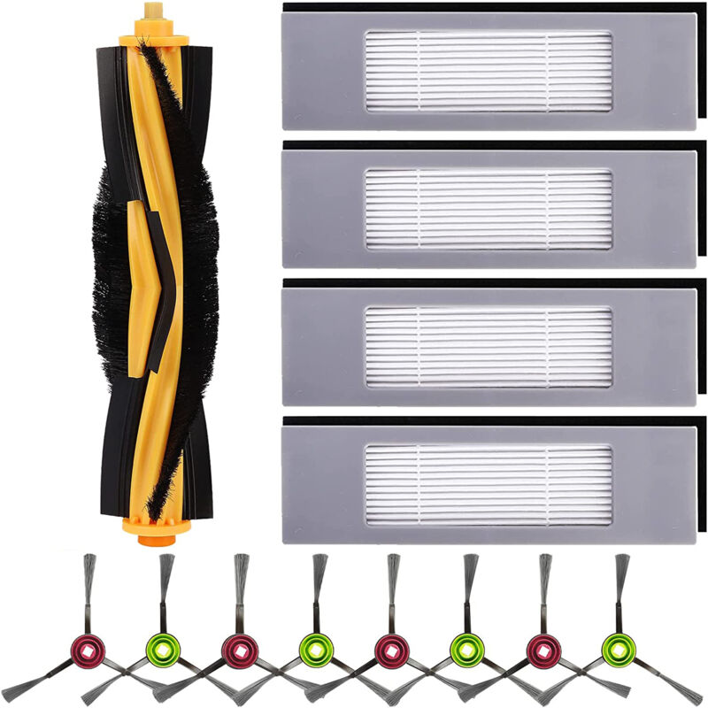 foto del prodotto zvd spare parts accessories for ecovacs deebot ozmo 950 920 t8,t8 ,t8 aivi,t9,t9 and n8,n8 ,n8 pro,n8 pro serie,1 main brush,4 hepa filter,8 side