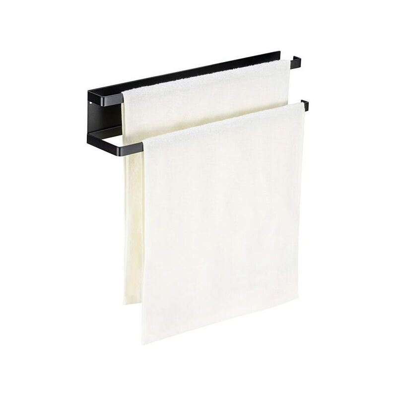 foto del prodotto zvd stainless steel towel rack, self adhesive guest towel rack no drilling, adhesive bath towel rack with hooks for bathroom 40cm, brushed 
