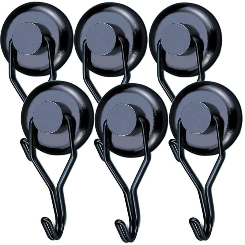 foto del prodotto zvd strong magnetic hook 45 kg 32d magnetic fridge hook black neodymium swivel magnet hook magnetic hooks for kitchen dish towel table 6pcs