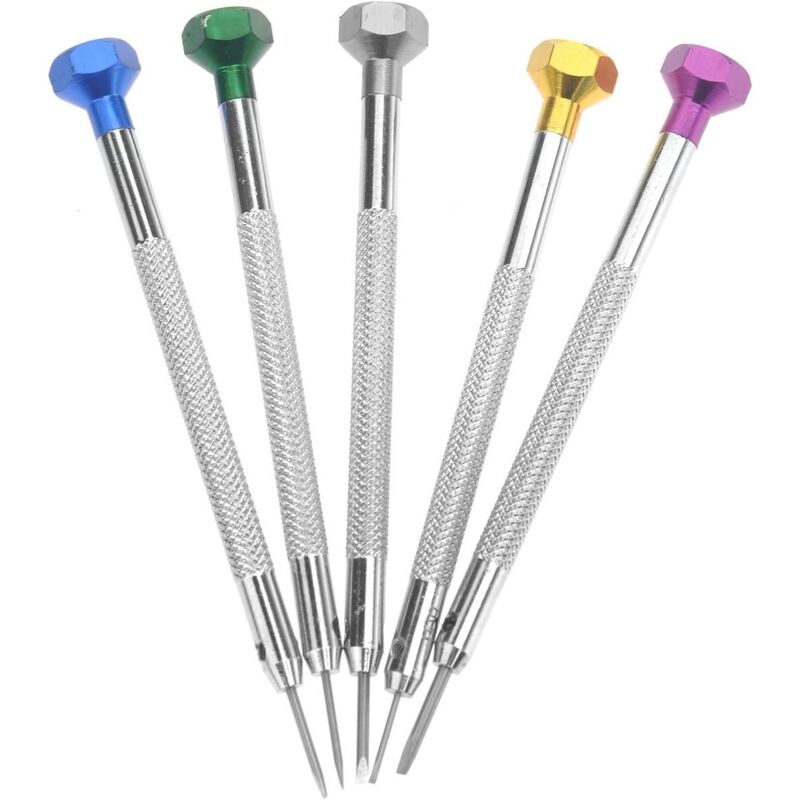 foto del prodotto zvd strumenti per la riparazione degli orologiai 5 cacciaviti di precisione a lama piatta 0,8 1,6 mm 