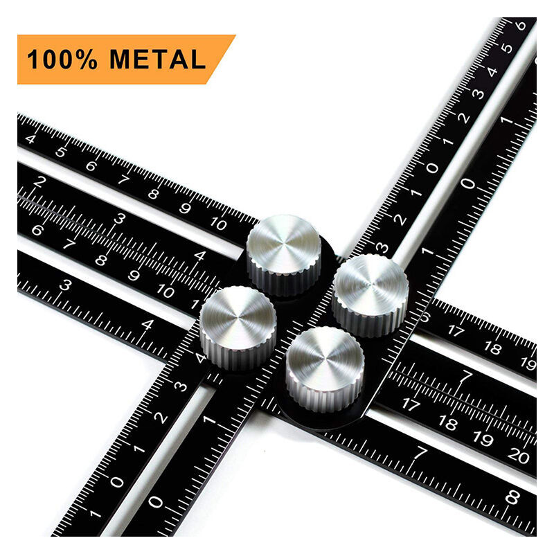 foto del prodotto zvd strumento di misurazione dell angolo righello multi angolo modello angolare in lega di alluminio nero 25 cm