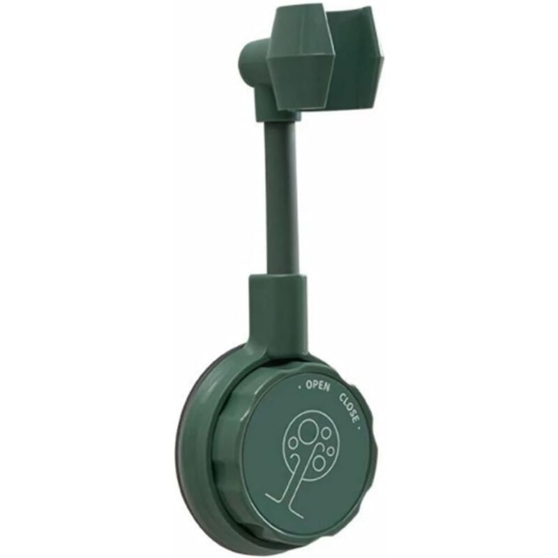 foto del prodotto zvd suction cup shower head holder, adjustable, wall mounted shower head holder without perforation, green 1 piece,green