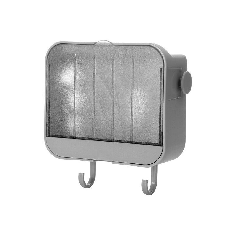 foto del prodotto zvd supporto a parete con coperchio antipolvere, portasapone, dispenser di sapone per wc senza chiodi, portasapone a parete grigio 