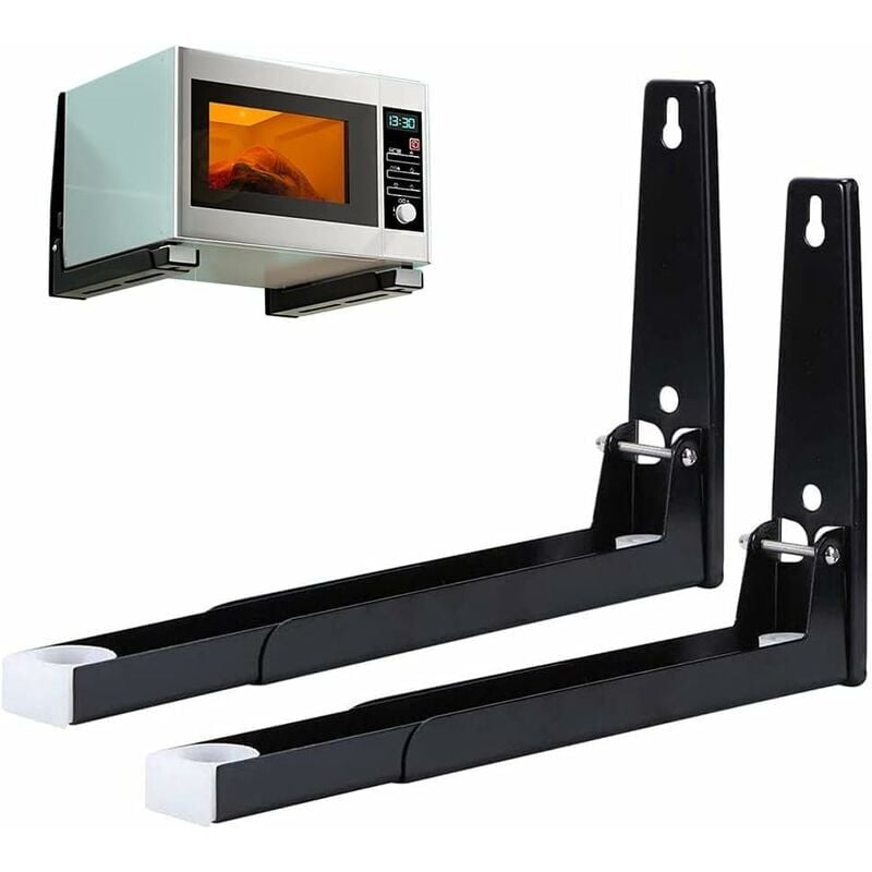 foto del prodotto zvd supporto da parete per microonde con braccio acciaio accessori da cucina set da 2