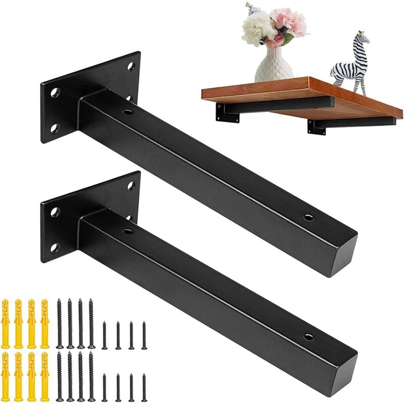 foto del prodotto zvd supporto per mensola invisibile 25 cm bordo industriale metallo fai da te argento 2 pezzi con viti