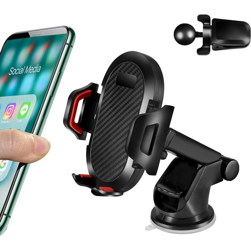 foto del prodotto zvd supporto per telefono da auto 3 in 1 bocchetta dell aria parabrezza cruscotto ventosa compatibile con smartphone