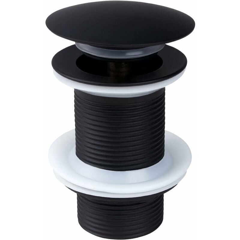 foto del prodotto zvd tappi per lavandino pop up neri per scarico lavabo senza fessura tappo a molla pop up moderno con troppopieno per rubinetti per lavandino del