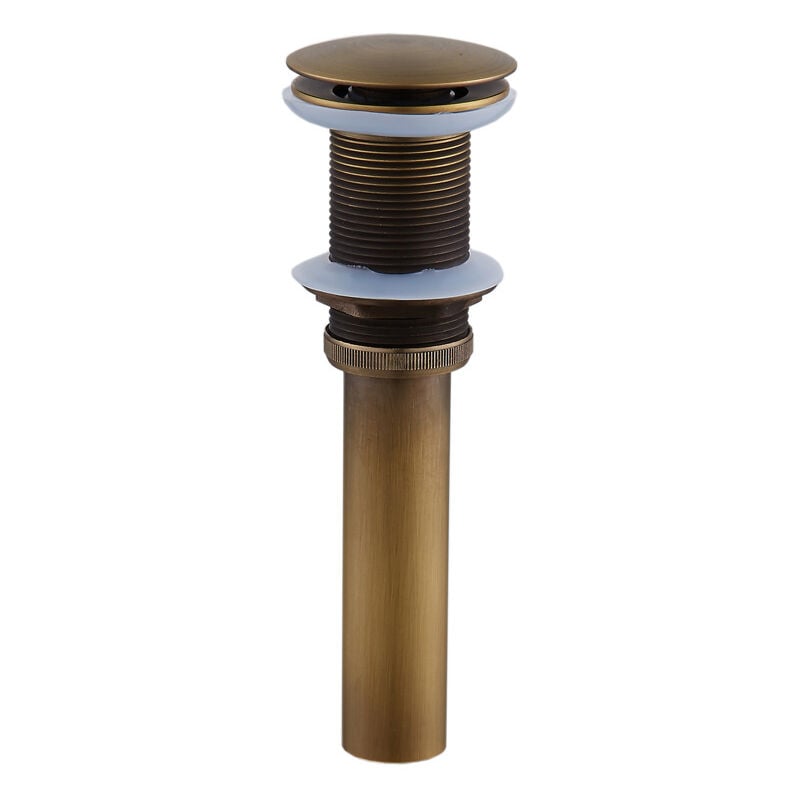foto del prodotto zvd tappo per lavandino pop up retr scarico click clack senza troppopieno valvola universale per lavandino in ottone bronzato sifone per lavabo