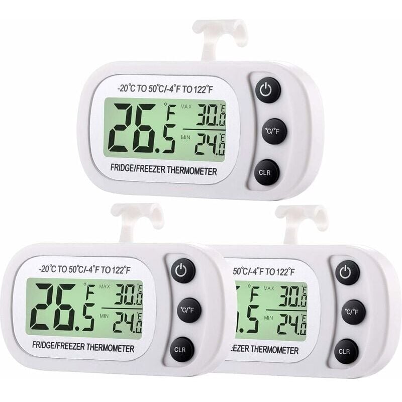 foto del prodotto zvd termometro digitale per frigorifero e congelatore termometro impermeabile con funzione di registrazione massima e minima, ampio display lcd