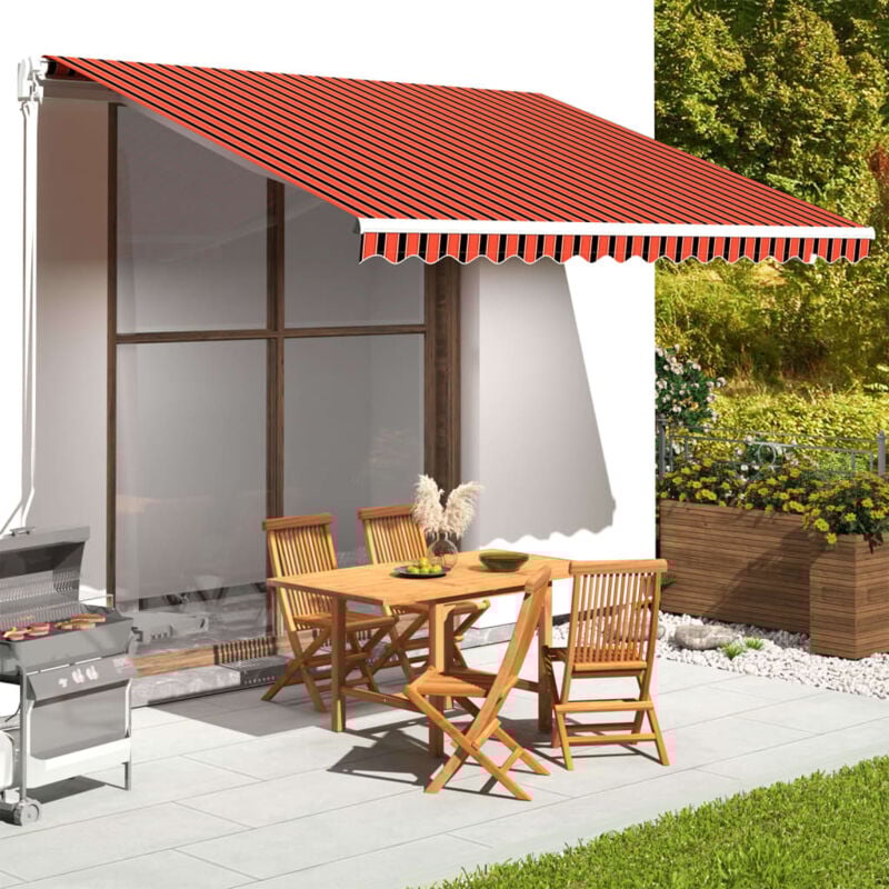 foto del prodotto zvd tessuto di ricambio per tenda da sole 4x3,5 m arancione e marrone