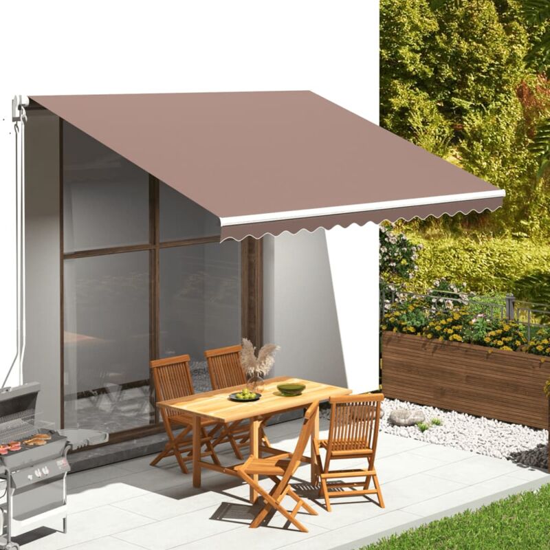 foto del prodotto zvd tessuto di ricambio per tenda da sole marrone 4x3 m