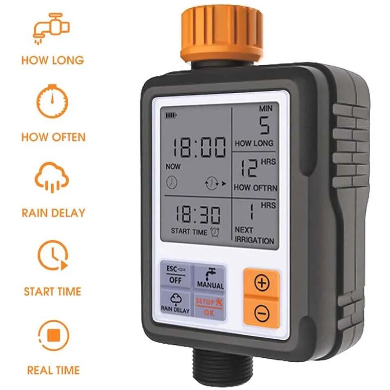 foto del prodotto zvd timer digitale programmabile per l acqua ampio display da 3 pollici, impermeabile ip65