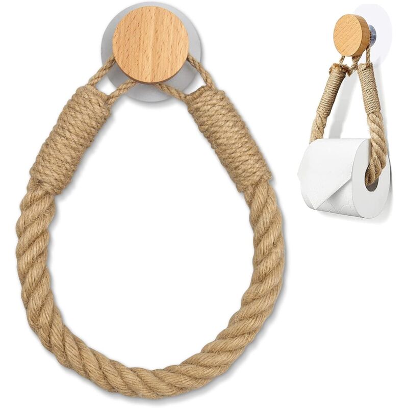 foto del prodotto zvd toilet paper holder rope vintage no drilling no drilling toilet paper holder toilet paper holder for wc bathroom vintage decoration industrial