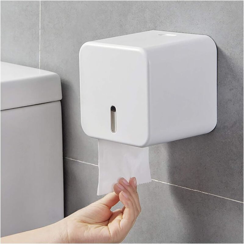 foto del prodotto zvd toilet paper holder, wall mounted toilet roll holder, dispensers and paper roll holders, waterproof dustproof for bathroom toilet white 