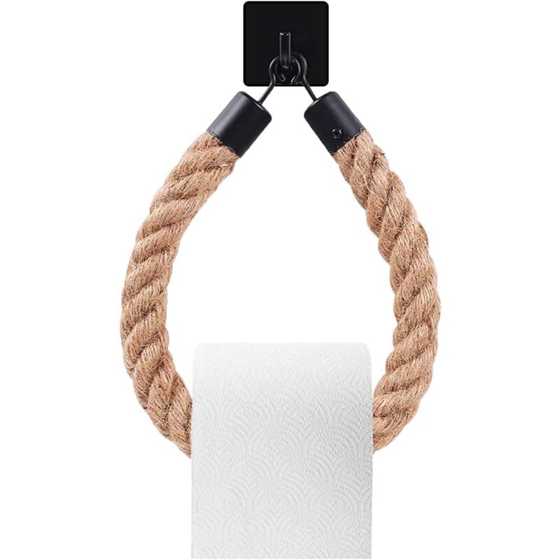 foto del prodotto zvd toilet paper holder with string and sticky hook, vintage bathroom decor, bathroom accessories