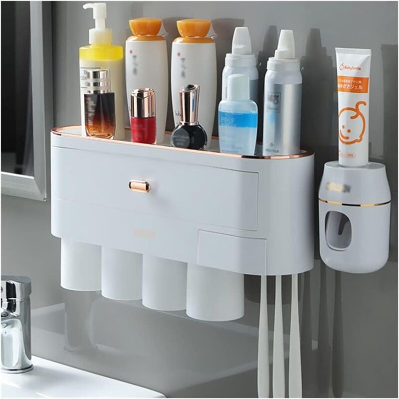 foto del prodotto zvd toothbrush cup holder, freestanding storage set, bathroom wall mounted toothbrush holder