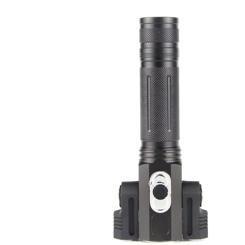 foto del prodotto zvd torcia elettrica led ricaricabile con luce intensa a tre teste, orientabile a 180 t6 xpe 