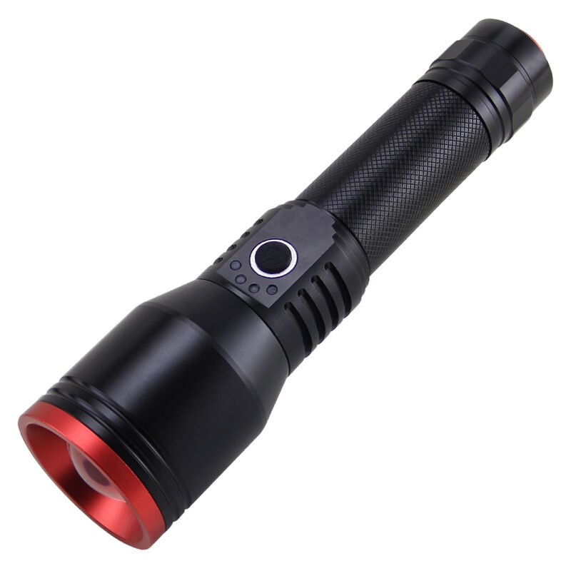 foto del prodotto zvd torcia elettrica ricaricabile usb in lega di alluminio con zoom telescopico