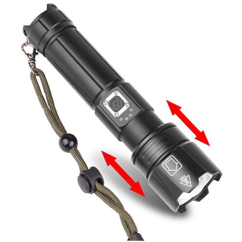 foto del prodotto zvd torcia led da 1500 lumen luce tattica con zoom per campeggio ed escursionismo di emergenza