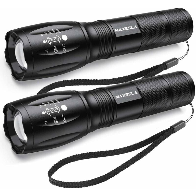 foto del prodotto zvd torcia led ultra potente 2000 lumen, impermeabile ip65, zoomabile, 5 modalit di illuminazione confezione da 2 