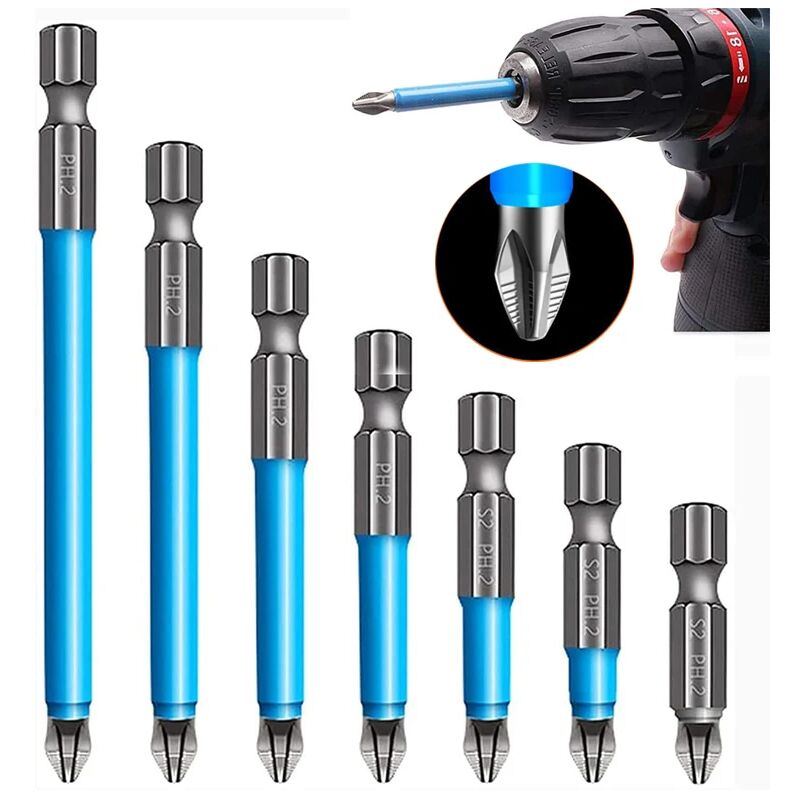 foto del prodotto zvd trapano a mano magnetico con set di cacciaviti elettrici resistente, varie dimensioni 25, 50, 70, 90, 150, 65, 125 mm ph2 