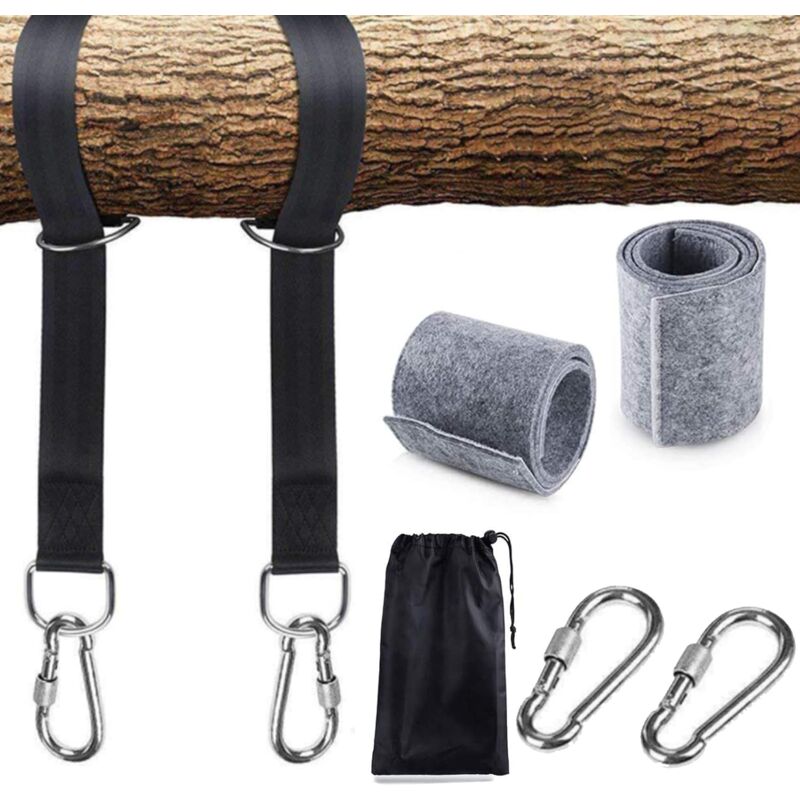 foto del prodotto zvd tree swing straps swing accessory,1 pair swing attachment hammock straps with 2 d hook carabiners and 2 tree pads, supports up to 1700 kg