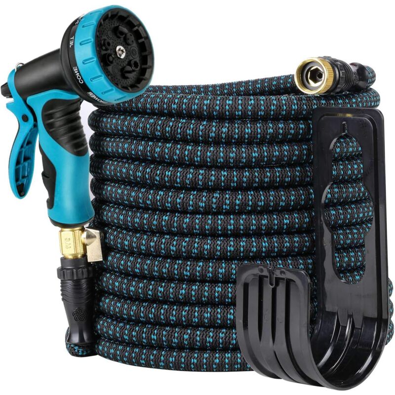 foto del prodotto zvd tubo flessibile da giardino estensibile con pistola a spruzzo 9 funzioni resistente per auto giardino