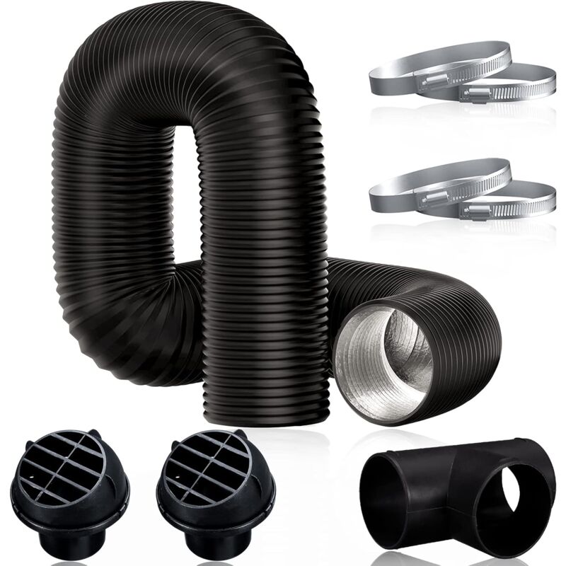 foto del prodotto zvd tubo flessibile per riscaldamento auto kit accessori tubo a t diametro 75 mm nero 