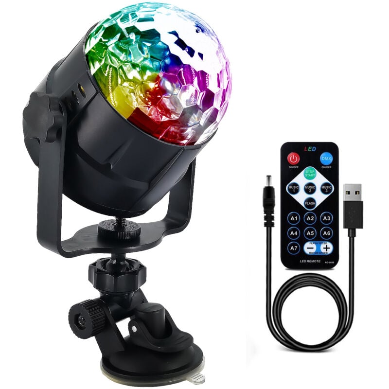 foto del prodotto zvd usb magic ball light per auto effetti colore, musica, dj, led, rotazione