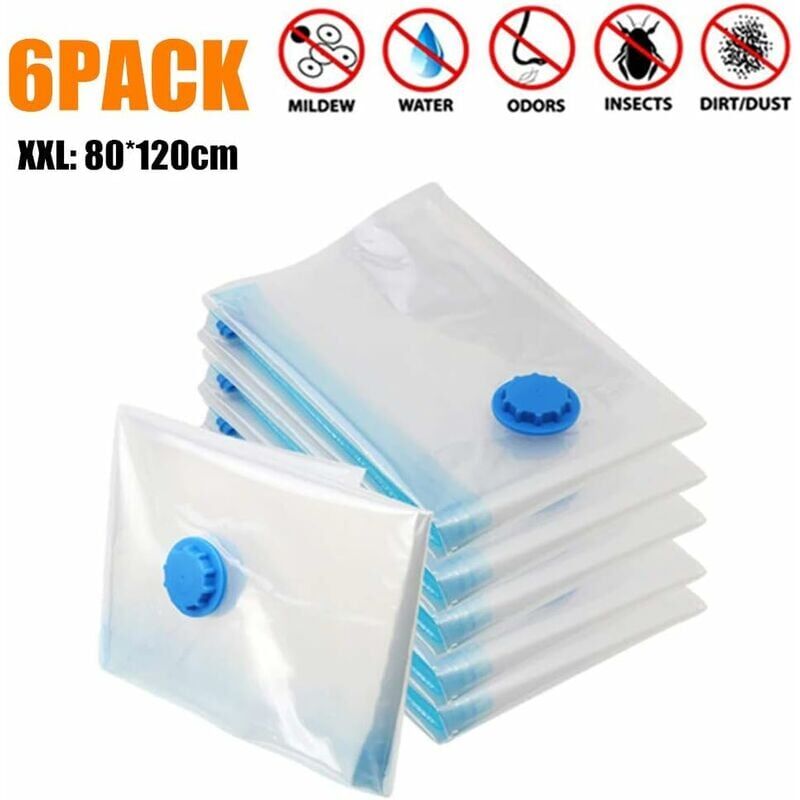 foto del prodotto zvd vacuum storage bag with pump, set of 6 xxl vacuum storage bags 80120cm random color blue