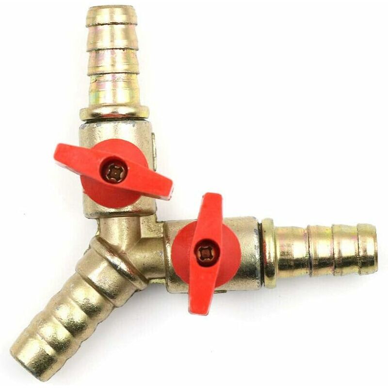 foto del prodotto zvd valvola a sfera in ottone, valvola a sfera a y a 3 vie, connettore per tubo flessibile con barbiglio, adattatore per rubinetto, acqua, gas,
